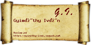 Gyimóthy Iván névjegykártya